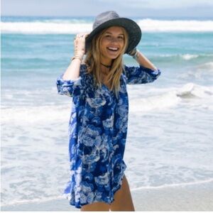 Roxy Metric Match Blue Floral Romper